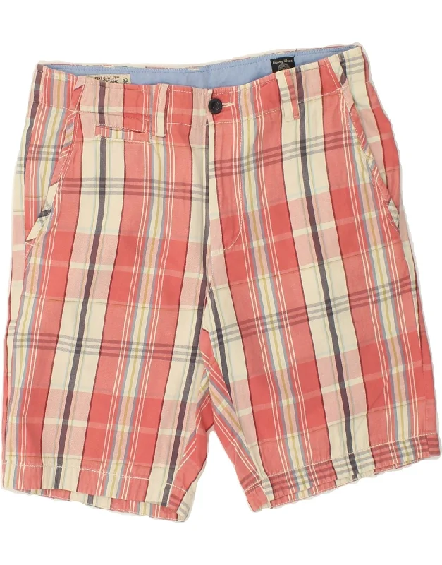 SONNYBONO Mens Chino Shorts IT 48 Medium W36 Red Check Cotton