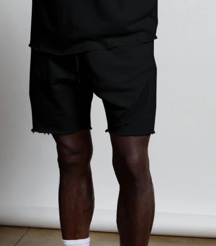 Sunnyside Rip And Repair Shorts In Black