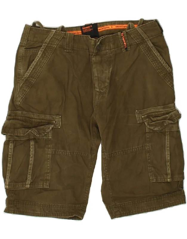 SUPERDRY Mens Cargo Shorts Small W29  Khaki Cotton