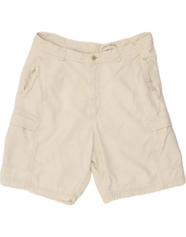 TOMMY BAHAMA Mens Cargo Shorts W36 Large White Lyocell