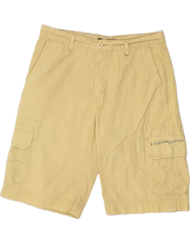 TOMMY HILFIGER Mens Cargo Shorts W34 Large Beige Cotton