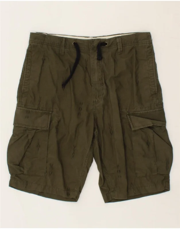 VANS Mens Cargo Shorts W31 Medium Khaki Cotton