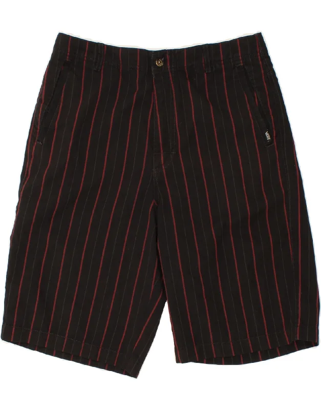 VANS Mens Chino Shorts W30 Medium Black Striped Cotton