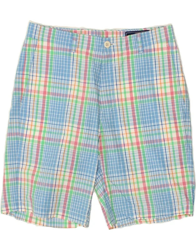 VINEYARD VINES Mens Chino Shorts W32 Medium Blue Check Cotton