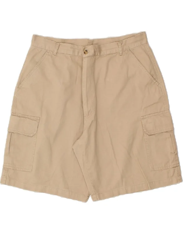 VINTAGE Mens Cargo Shorts IT 50 Large W34  Beige Cotton