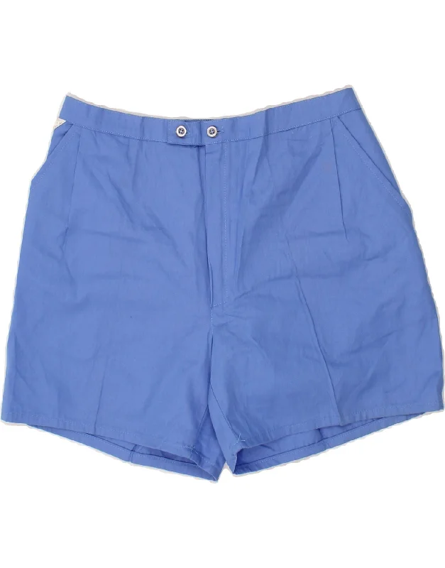 VINTAGE Mens Chino Shorts W32 Medium Blue Cotton