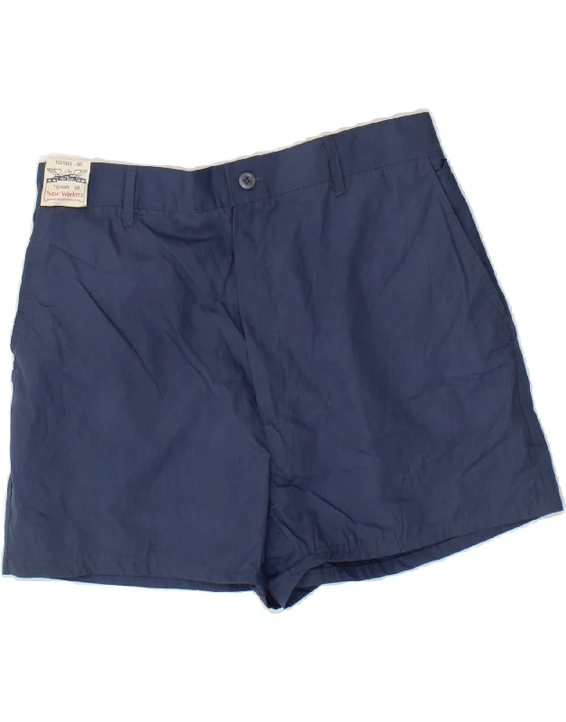 VINTAGE Mens High Waist Chino Shorts IT 50 Large W30  Blue Polyester