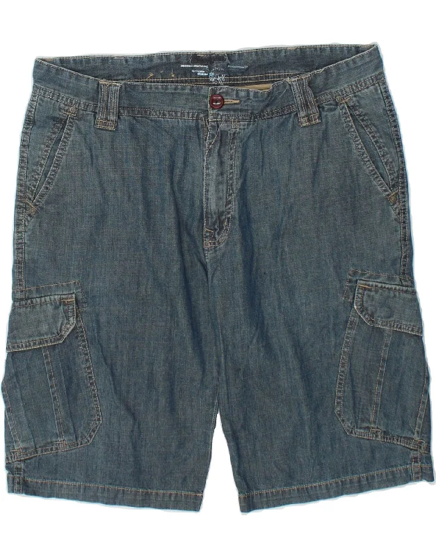 WRANGLER Mens Justine Cargo Denim Shorts W36 Large  Blue Cotton